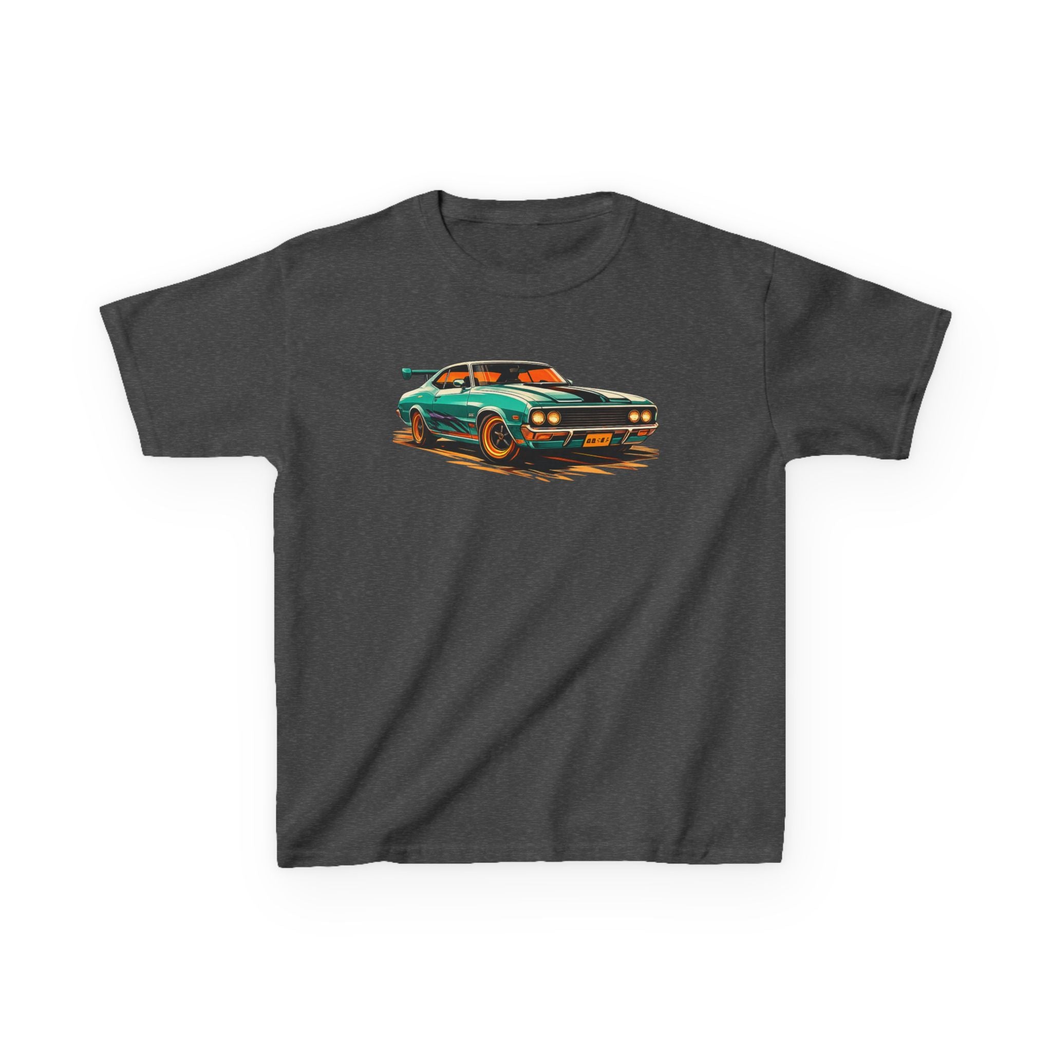 Boys Classic Muscle Car Tee "Retro Green Hotrod Graphic"