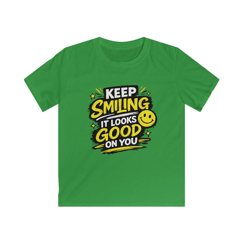 Boys And Girls T-Shirt "Keep Smiling It Looks Good On You" Positive Graphic Tee