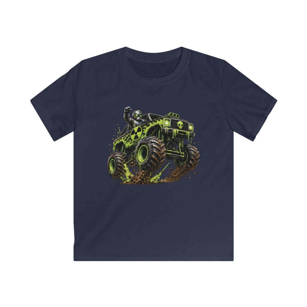 Boys Monster Truck T‑Shirt Green Mud Splash Off‑Road Tee