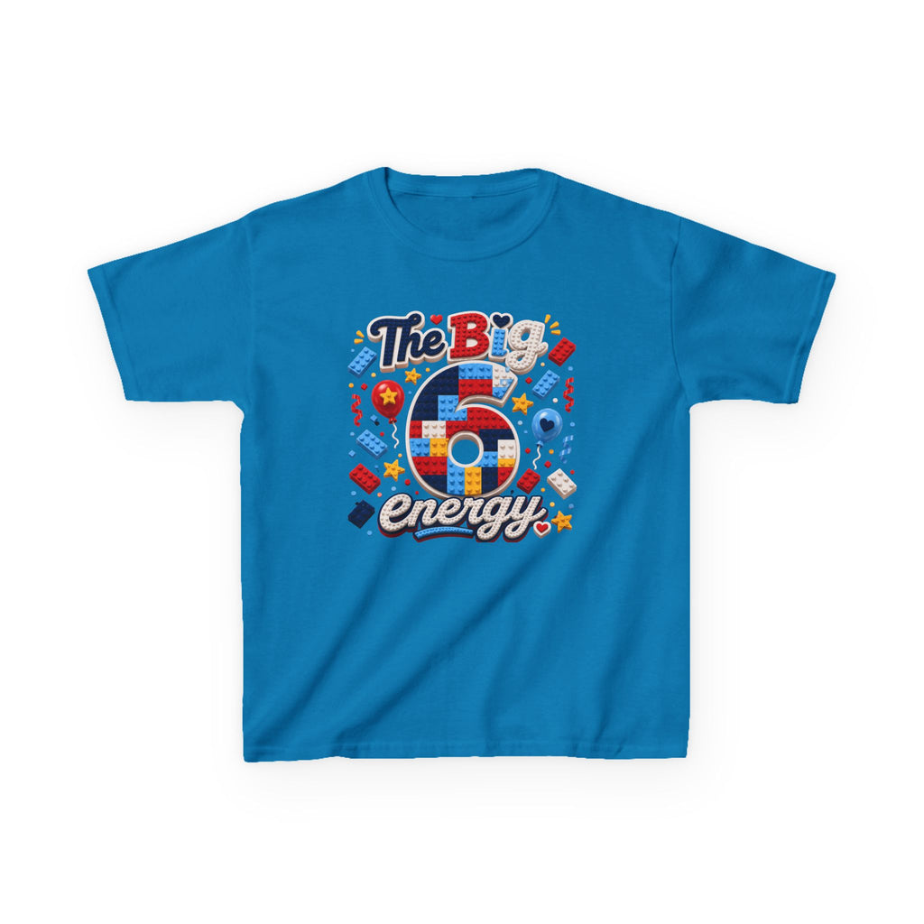 The Big 6 Energy Graphic kids Birthday T-Shirt Design