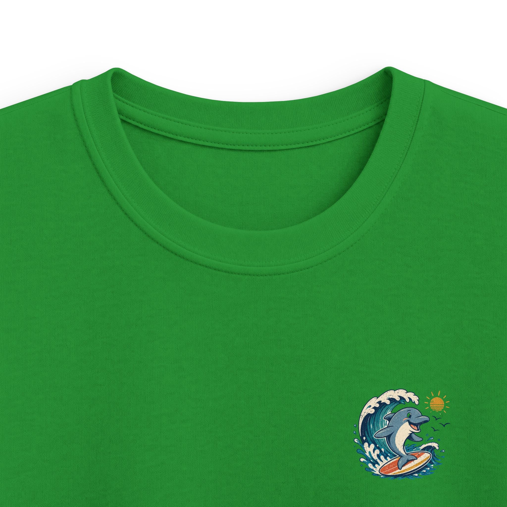 Ocean Adventure Kids Tee 'Catch the Good Tide' Dolphin Surf Graphic
