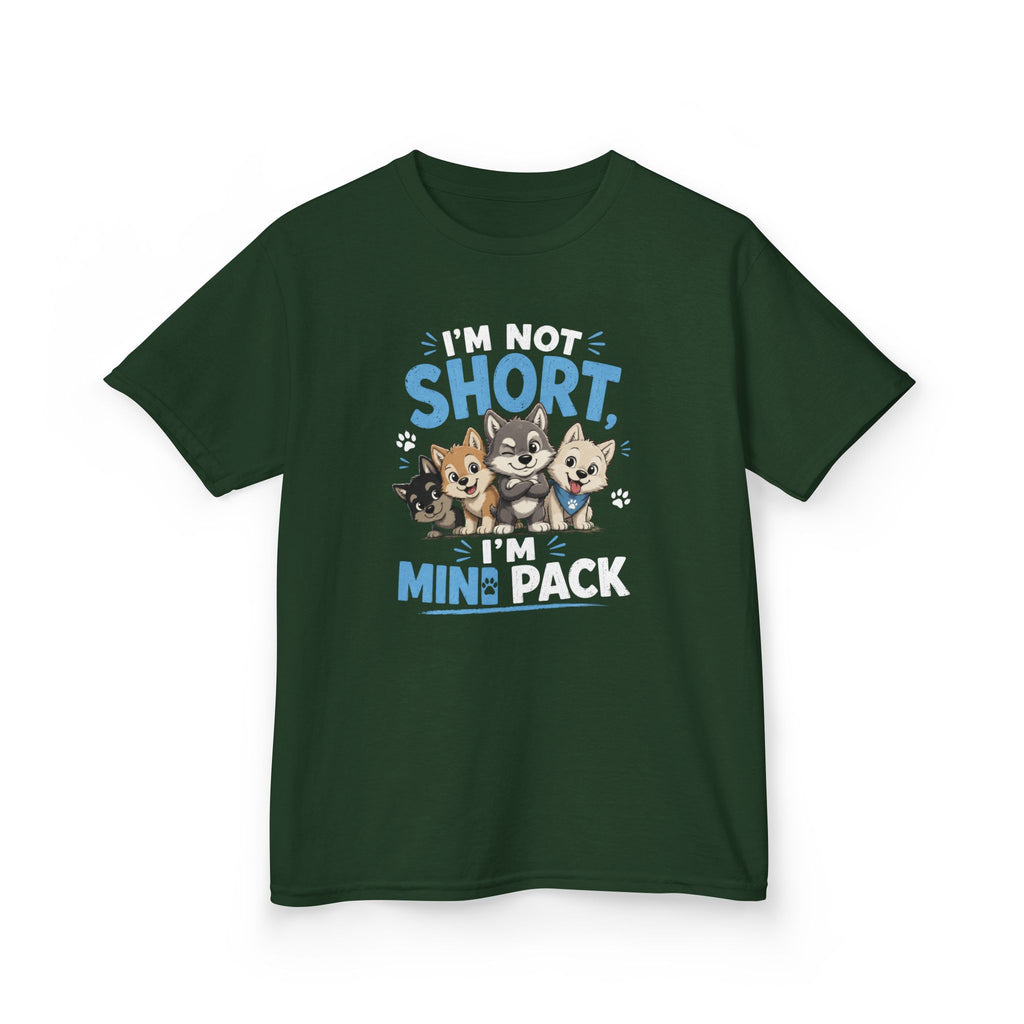 Kids Tee "I'm Not Short, I'm Mini Pack" Cute Husky Puppy Shirt