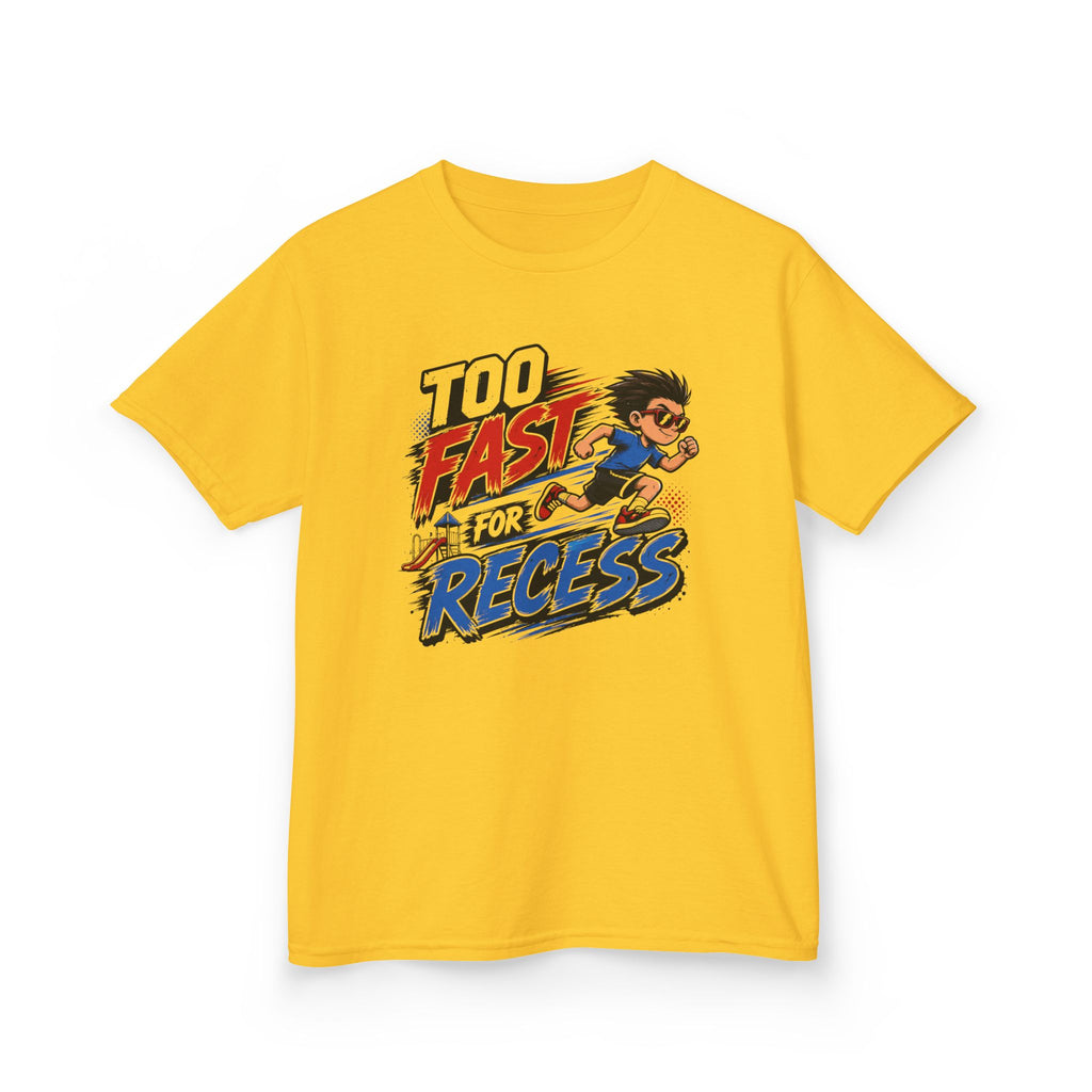 Too Fast for Recess Kids Running T-Shirt | Funny School Track & Field Graphic Tee | Youth Cross Country Athlete Shirt | Speed Runner Gift