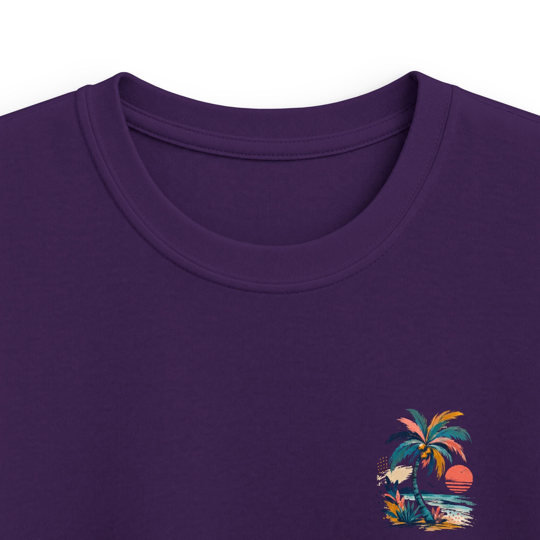 Kids Palm Beach T-Shirt Tropical Sunset Beach Tee for Children