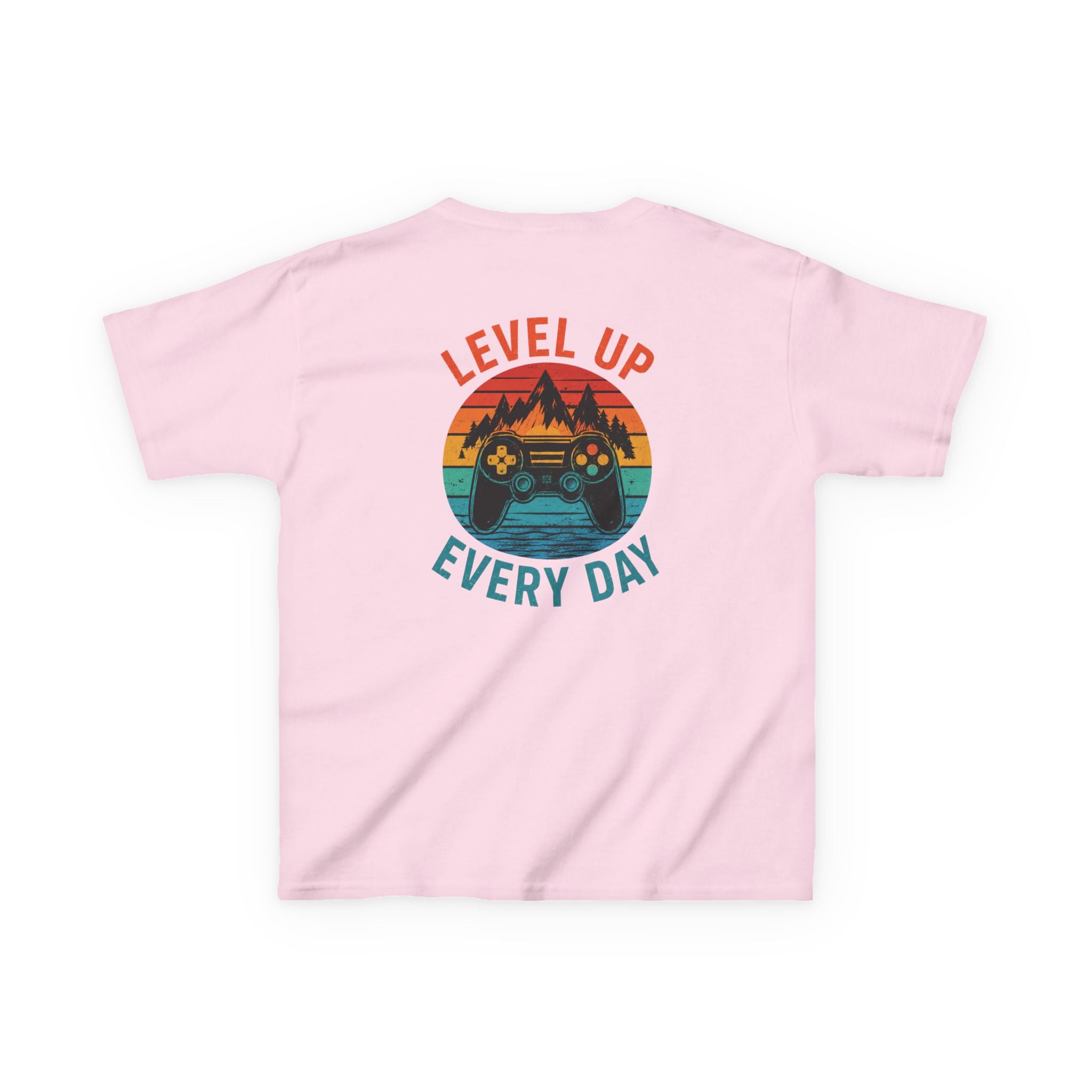 Kids Tee "Level Up Every Day" Retro Gamer Graphic