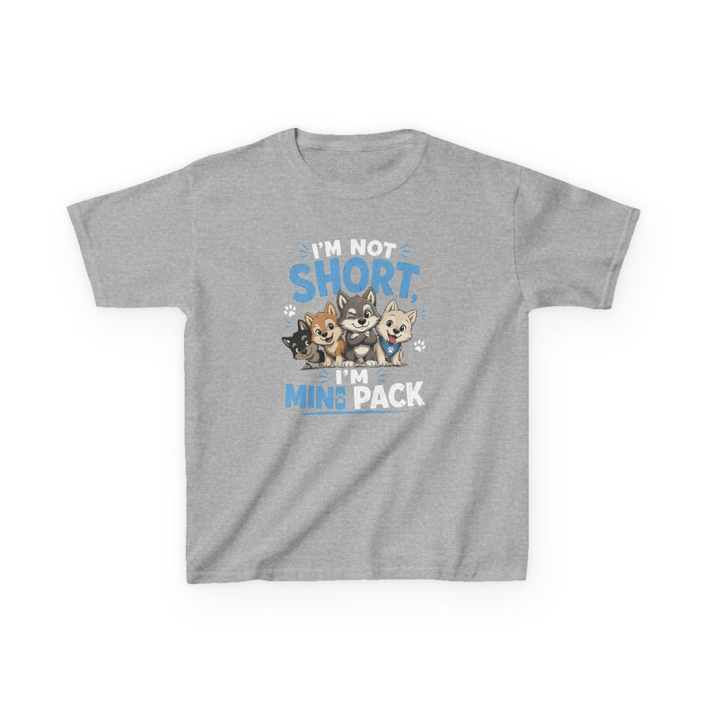 Kids Tee "I'm Not Short, I'm Mini Pack" Cute Husky Puppy Shirt