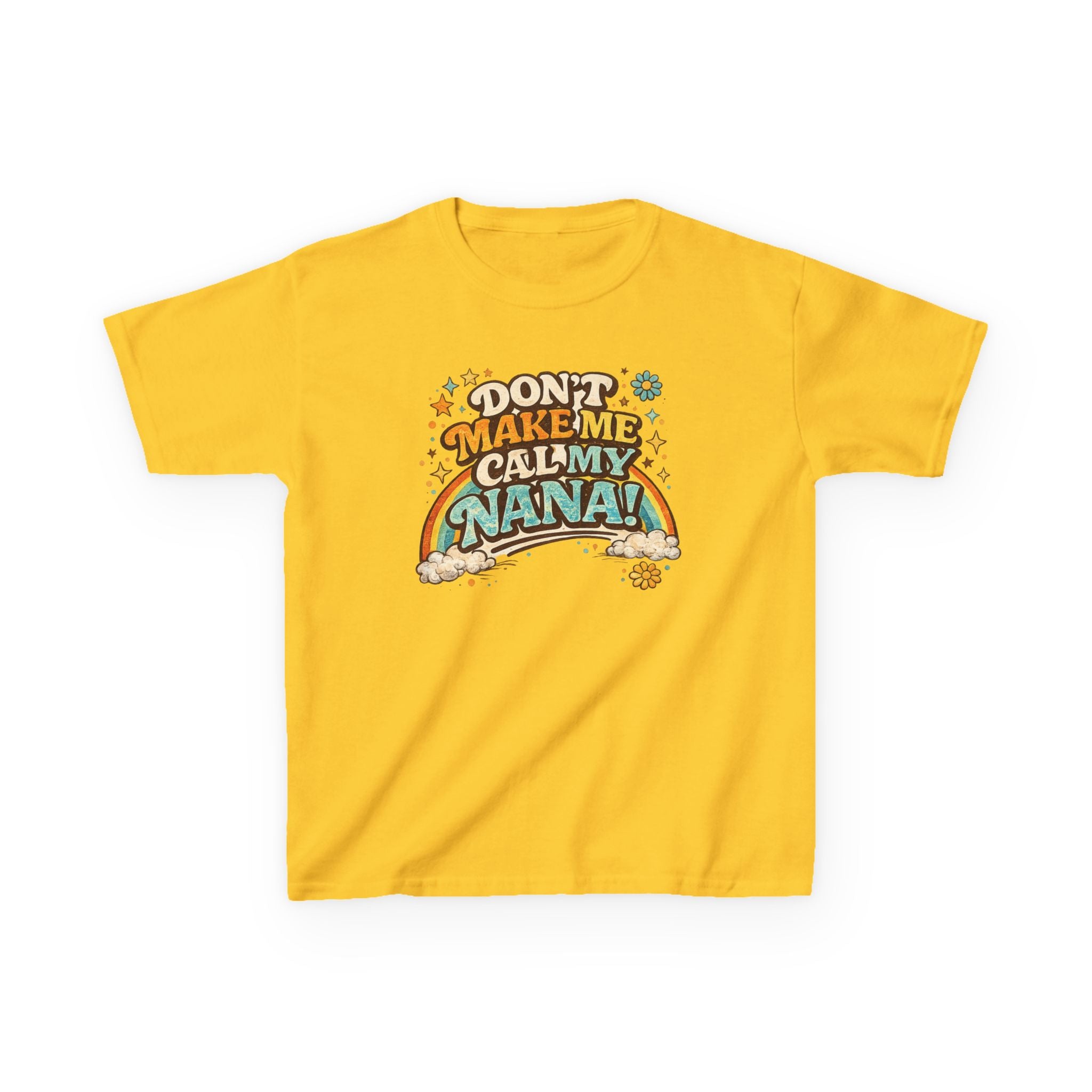 Don't Make Me Call My Nana PNG, Funny Nana Quote, Retro 70s Typography, Vintage Rainbow Shirt Design, Groovy Sublimation PNG, Printable T-Shirt Graphic, Transparent Background