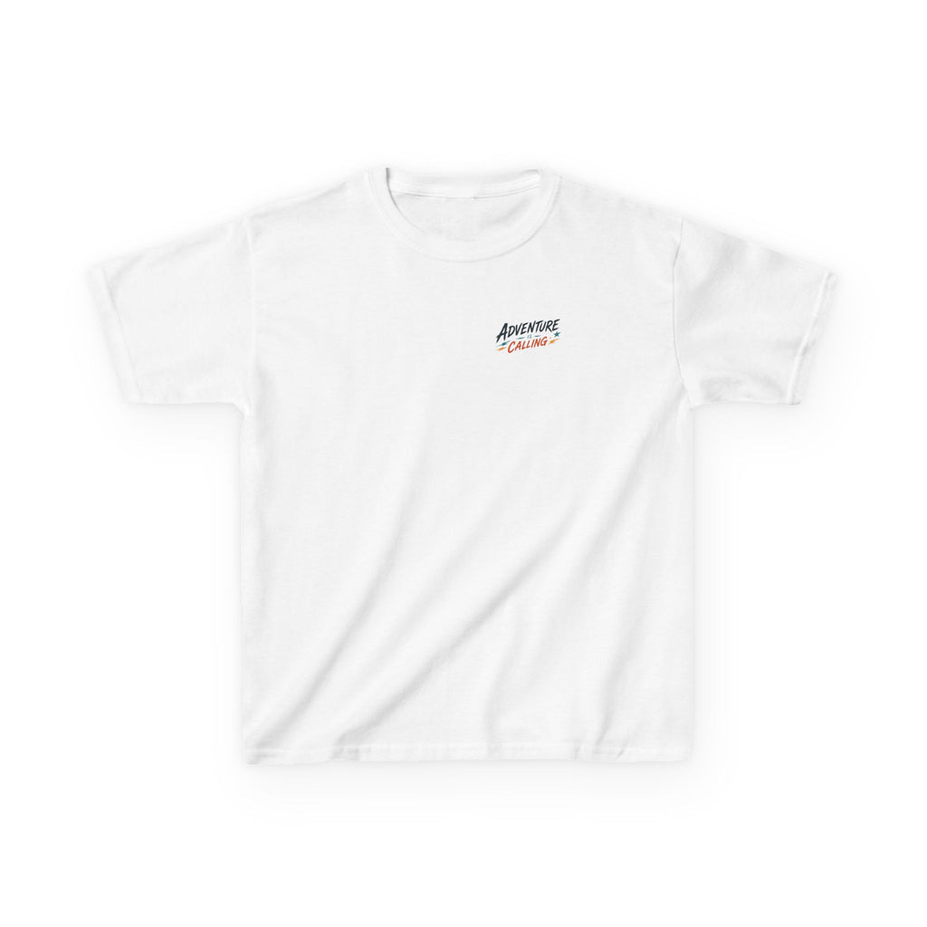 Boys Tee "Adventure Calling" Vintage Tropical Car & Sunset Graphic