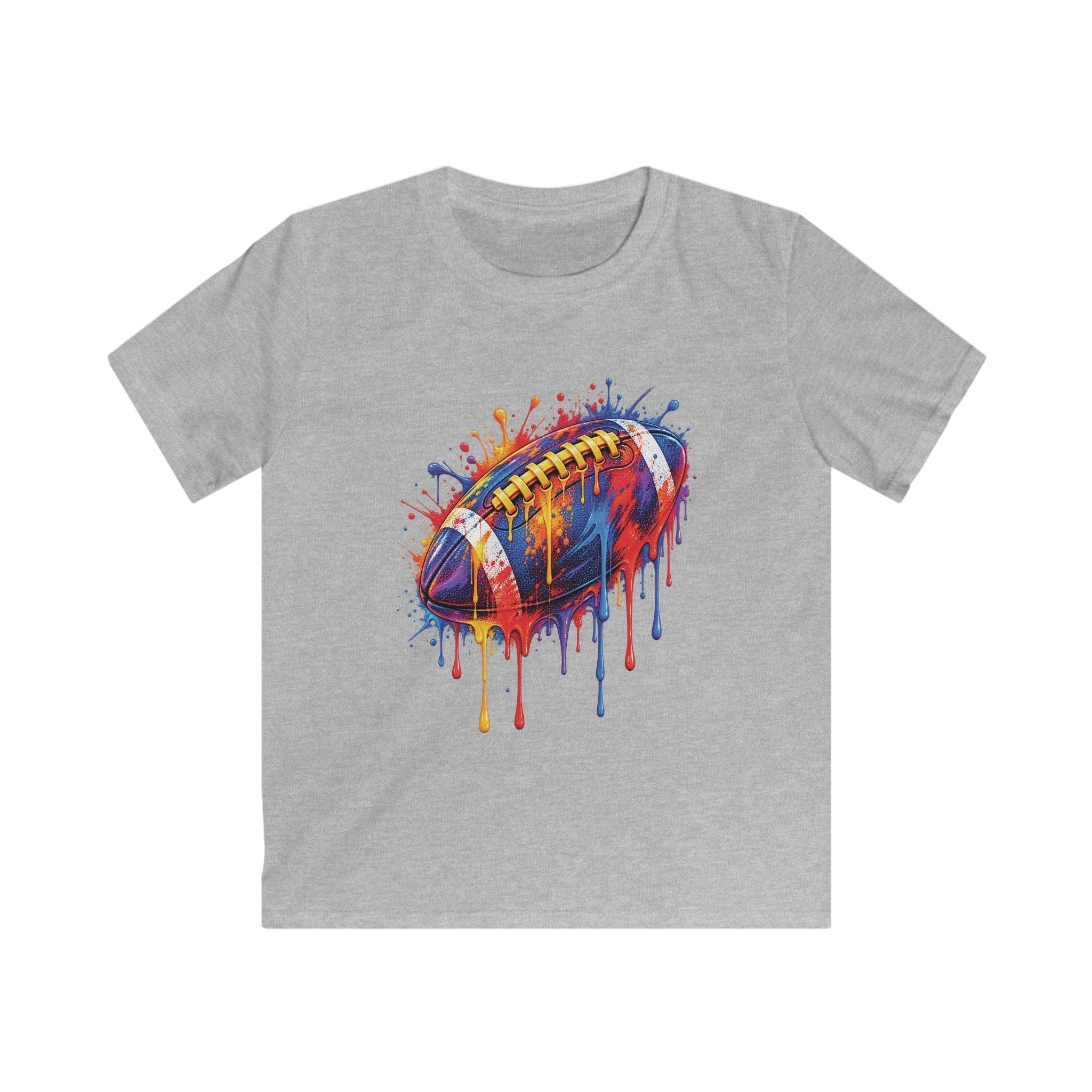 Kids T-Shirt Colorful Drip Football Sports Graphic Tee