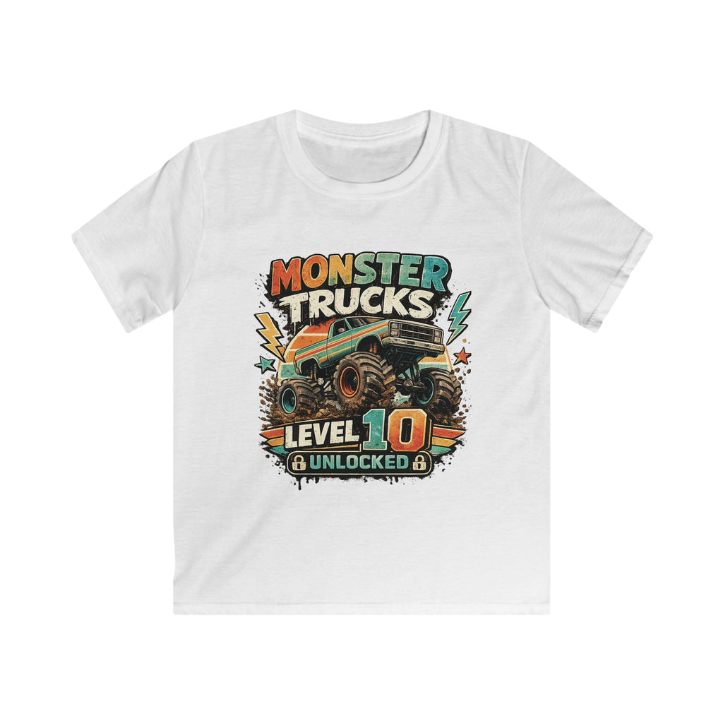Monster Trucks Level 10 Kids Tee Birthday Adventure Shirt