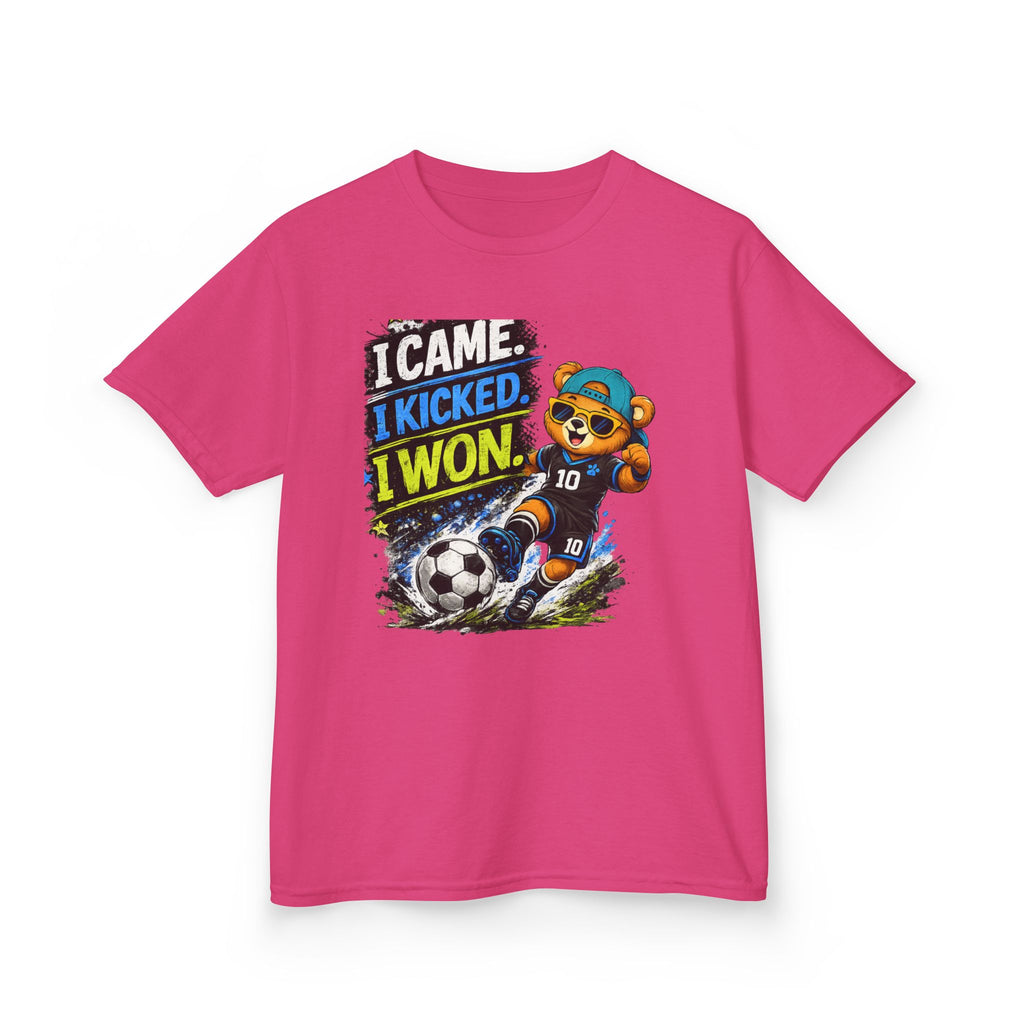 I Came. I Kicked. I Won. Soccer T-Shirt | Funny Soccer Player Graphic Tee | Youth Soccer Shirt | Goal Scorer Gift | Sports Quote Apparel