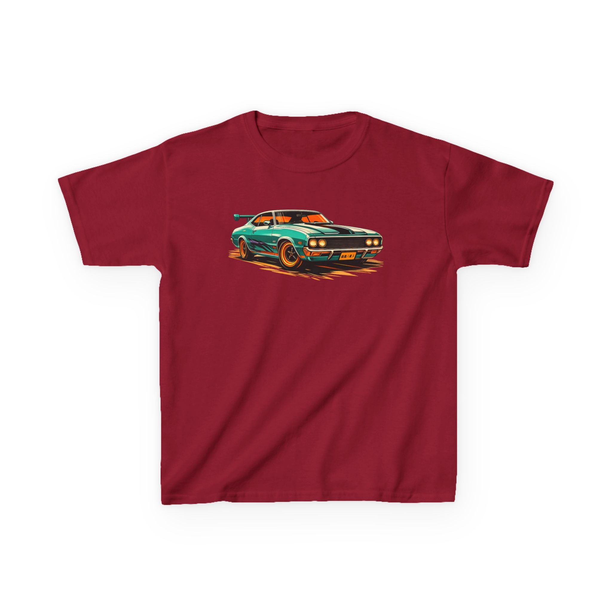 Boys Classic Muscle Car Tee "Retro Green Hotrod Graphic"