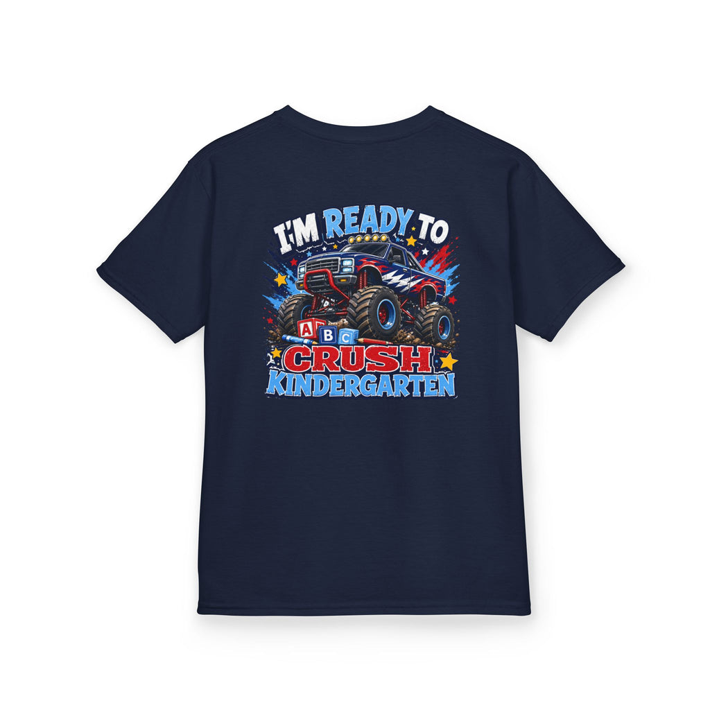 "I'm Ready to Crush Kindergarten" Grade Monster Truck Back to School Kids Graphic T-Shirt