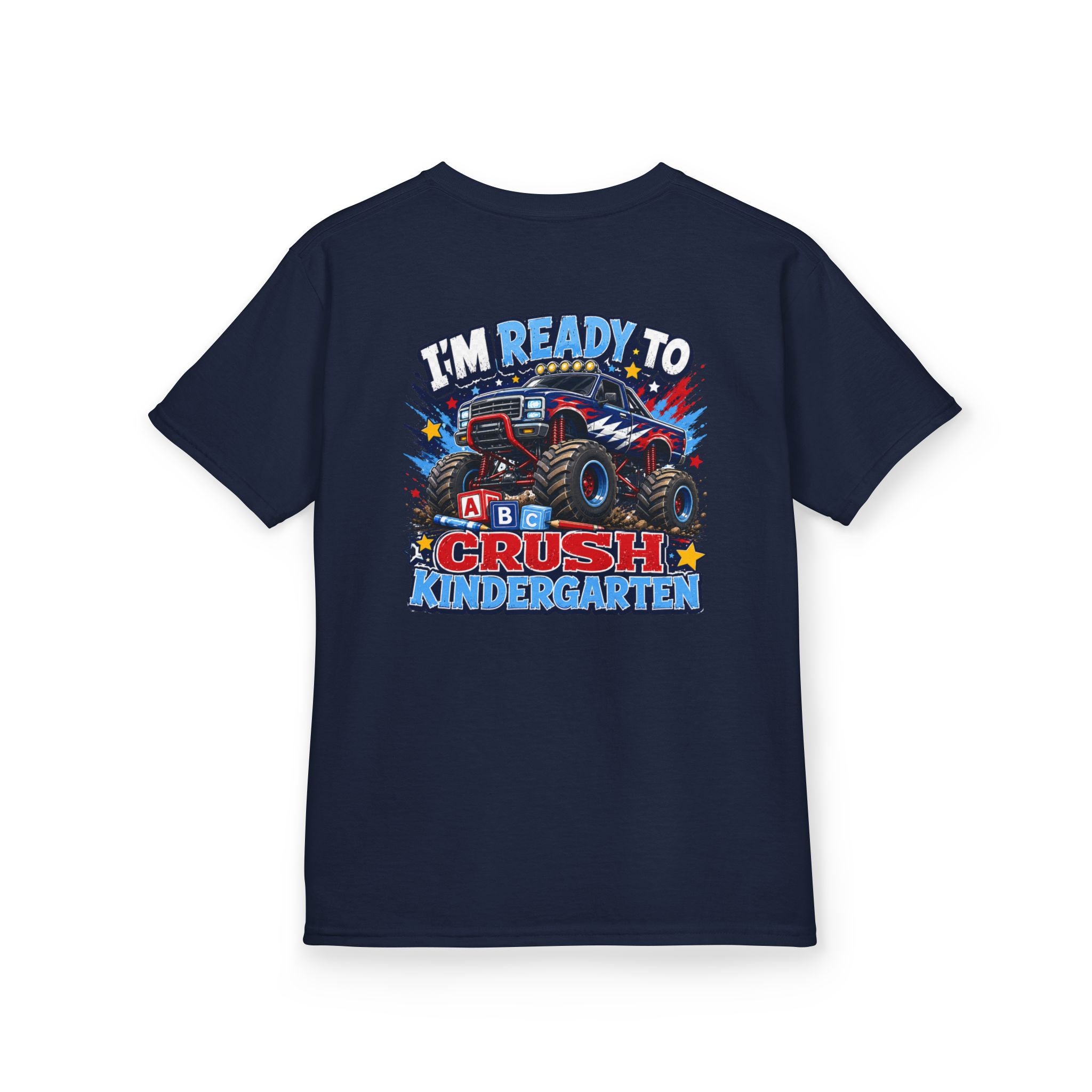 "I'm Ready to Crush Kindergarten" Grade Monster Truck Back to School Kids Graphic T-Shirt