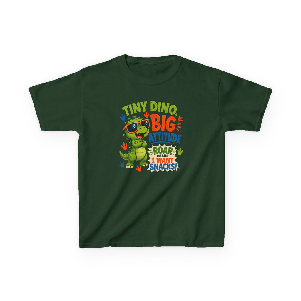 Kids T-Shirt "Tiny Dino, Big Attitude: Roar I Want Snacks" Cute Dino Tee