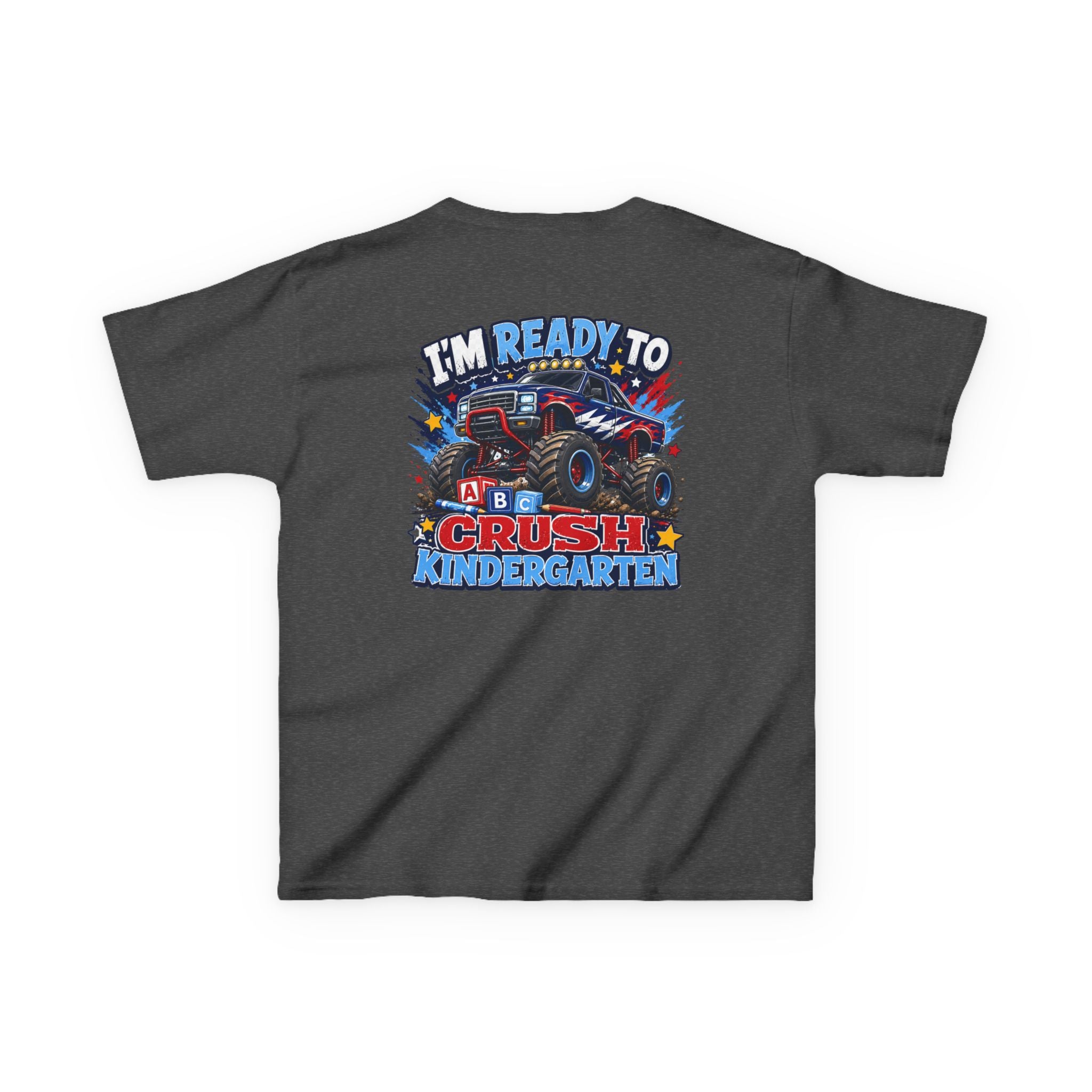 "I'm Ready to Crush Kindergarten" Grade Monster Truck Back to School Kids Graphic T-Shirt
