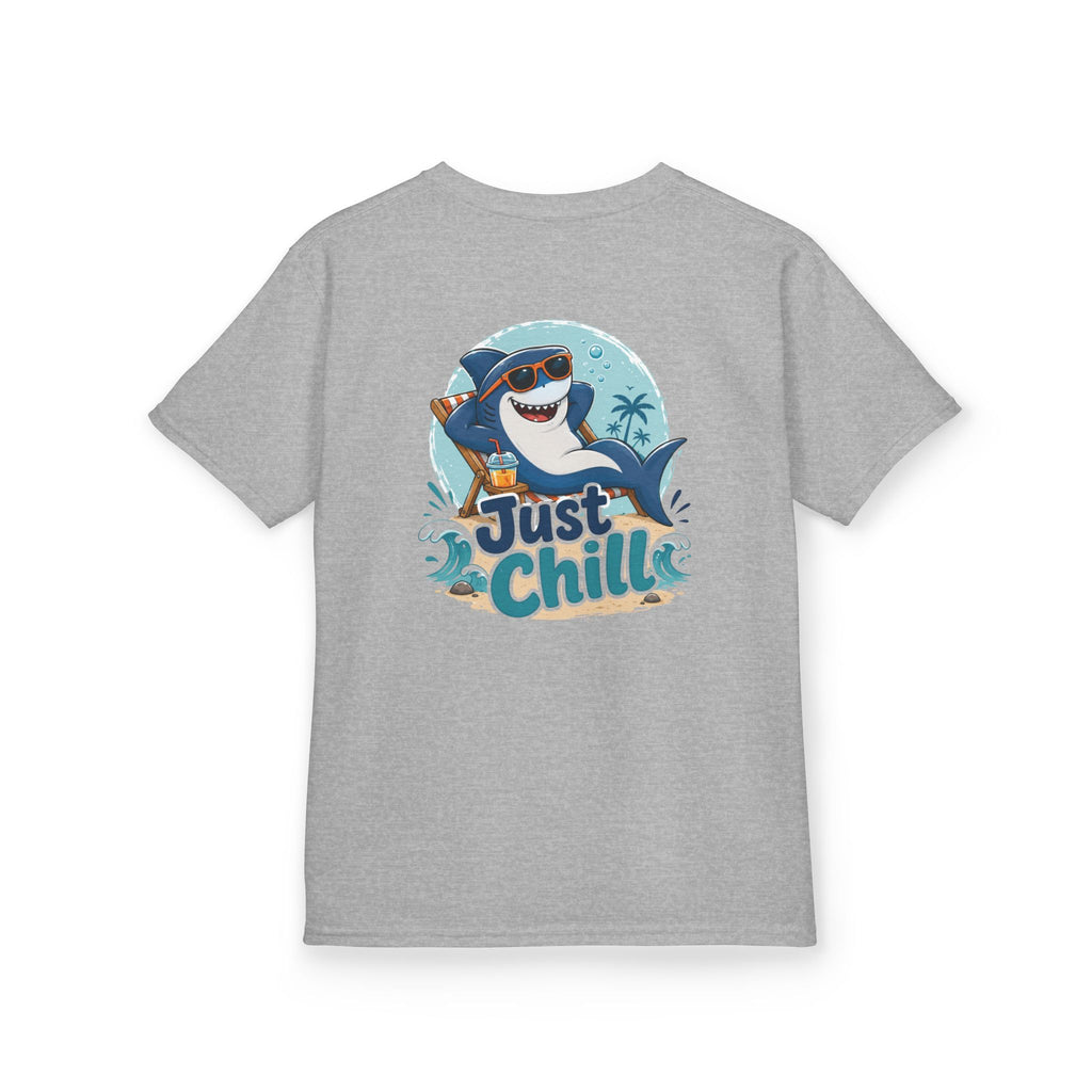 Kids Tee 'Just Chill' Surfing Shark Girls and Boys Graphic