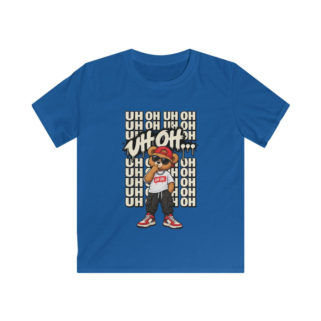 Kids Bear Graphic Tee "Uh Oh" Streetwear Hip-Hop Shirt
