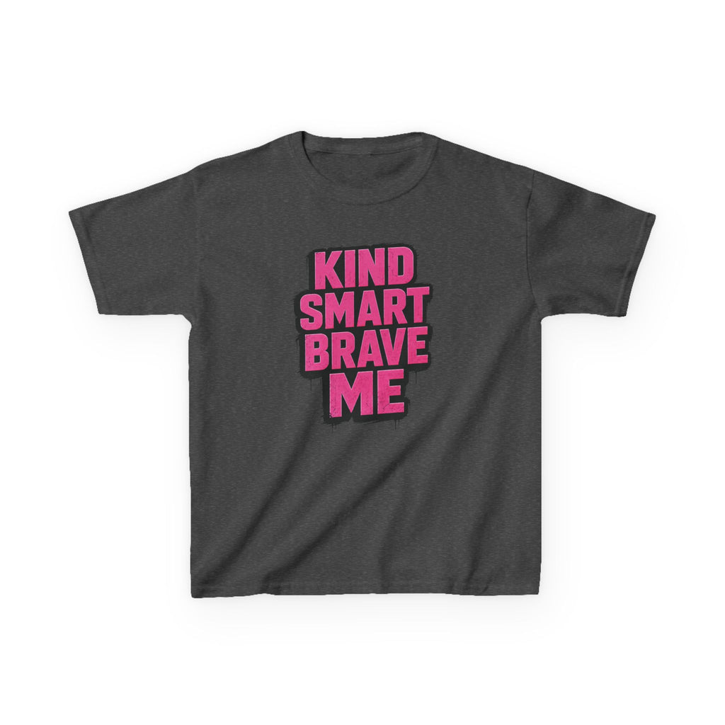 Girls Tee "Kind Smart Brave Me" Positive Affirmation Graphic
