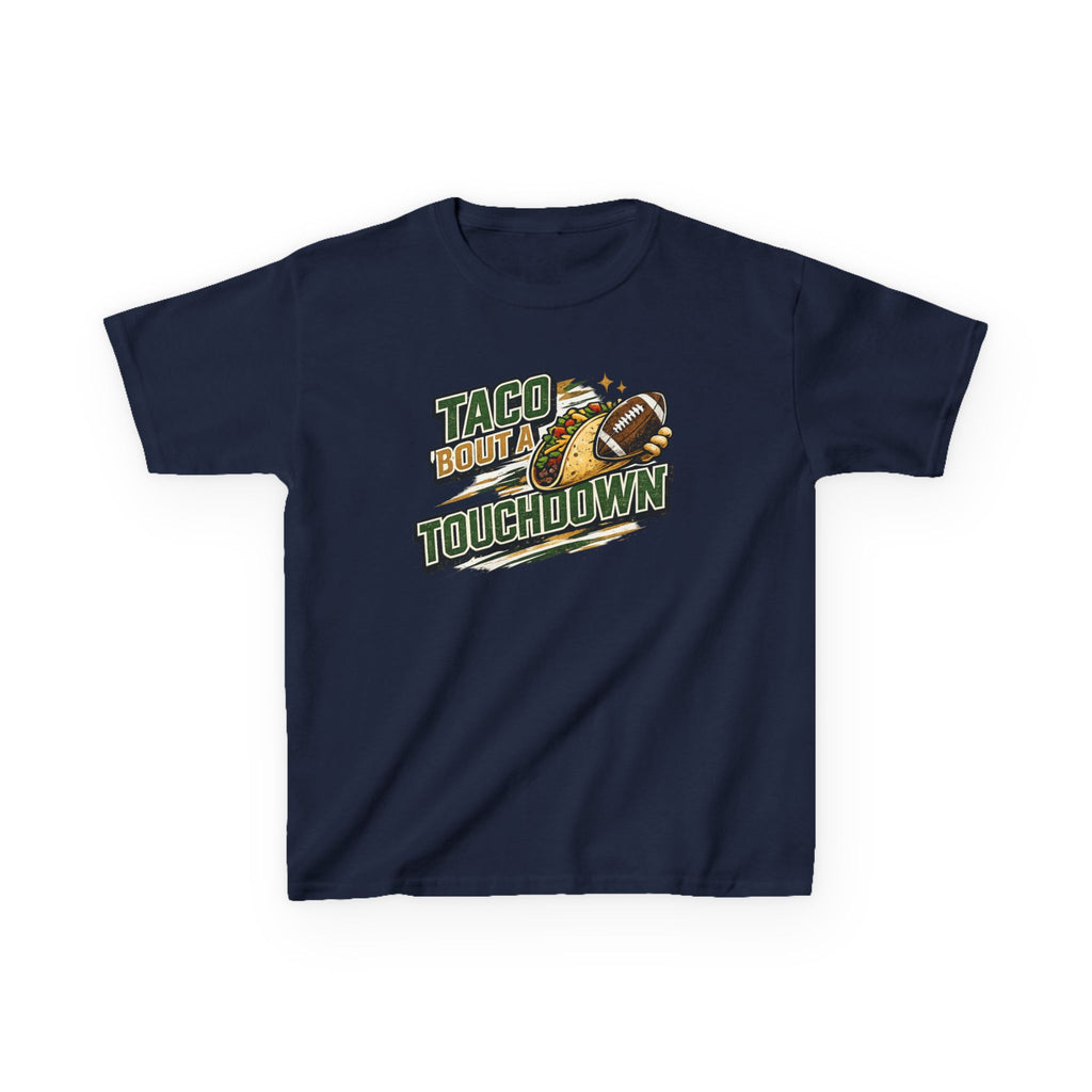 Taco 'Bout a Touchdown Football T-Shirt Design | Taco Football Graphic | Game Day Sports Tee