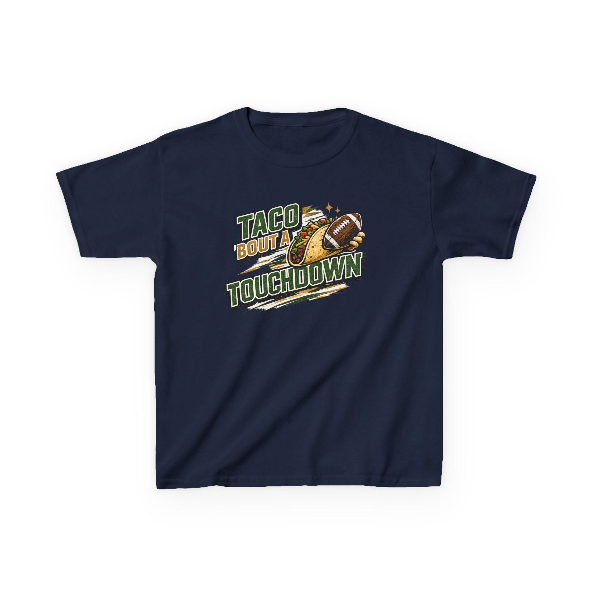 Taco 'Bout a Touchdown Football T-Shirt Design | Taco Football Graphic | Game Day Sports Tee