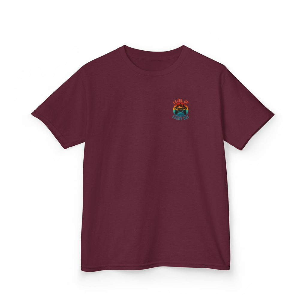 Kids Tee "Level Up Every Day" Retro Gamer Graphic