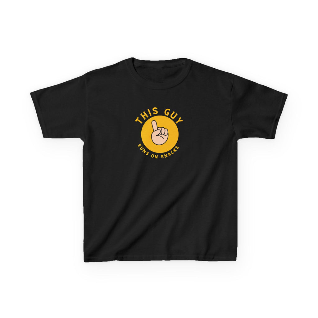 This Guy- Runs on Snacks | Funny Kids Graphic T-Shirt