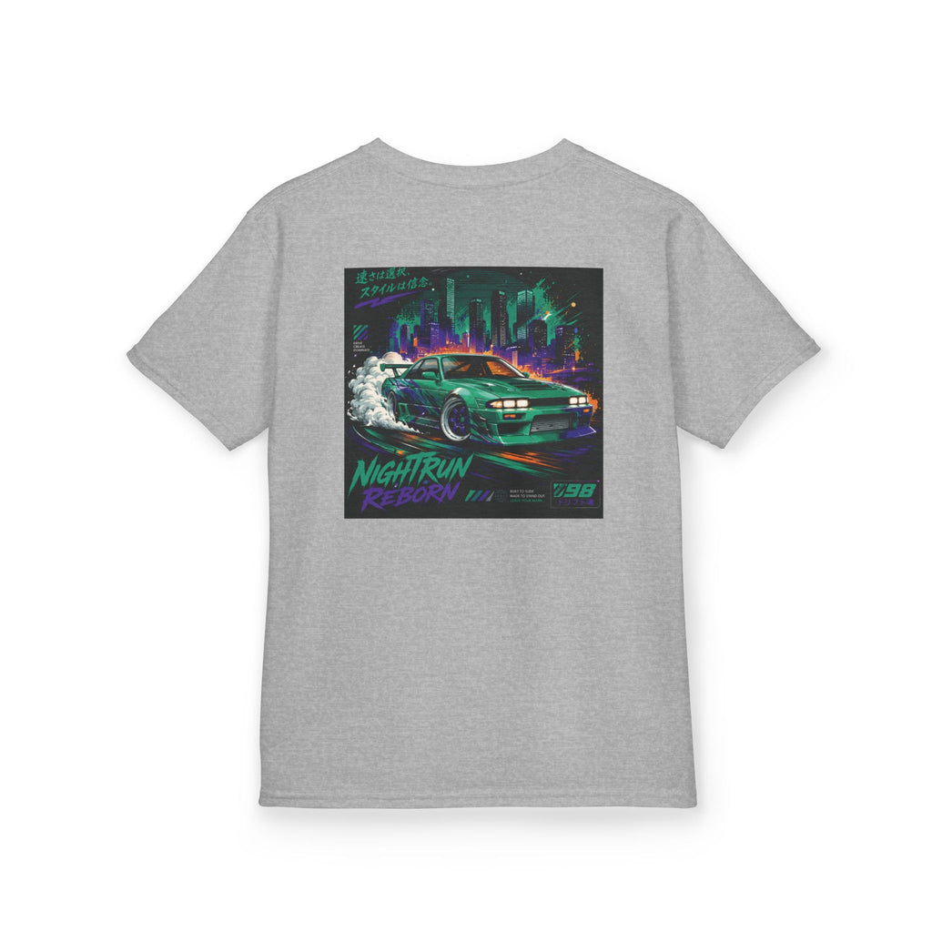 Boys Tee "Retro Nightrun Drift Car" Graphic (Neon City)