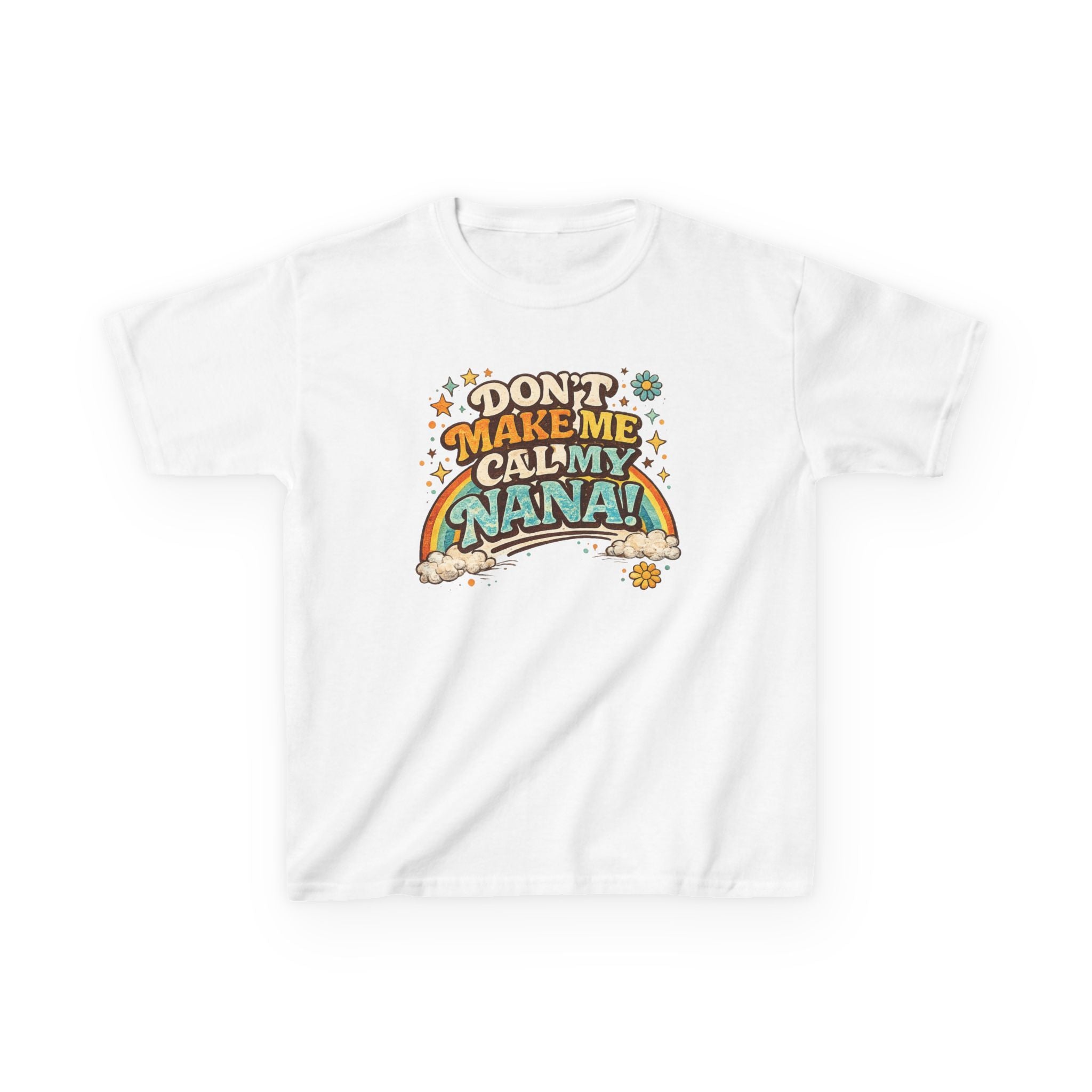 Don't Make Me Call My Nana PNG, Funny Nana Quote, Retro 70s Typography, Vintage Rainbow Shirt Design, Groovy Sublimation PNG, Printable T-Shirt Graphic, Transparent Background