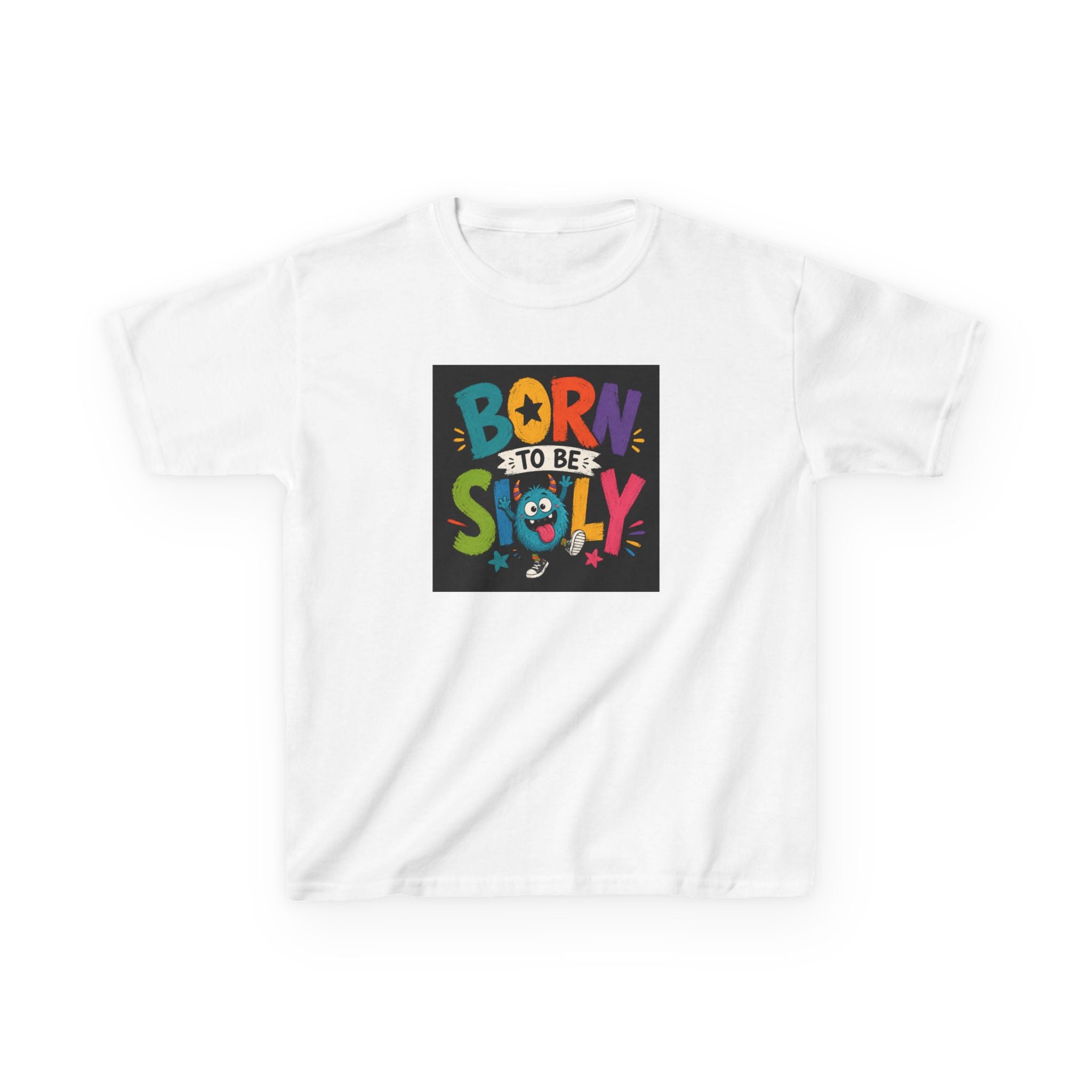 "Born to Be Silly" Kids Funny T‑Shirt Colorful Playful Graphic Tee for Children