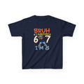 "Bruh I survived 6 7" " I'M 8" Boys Graphic kids Birthday T-Shirt Design