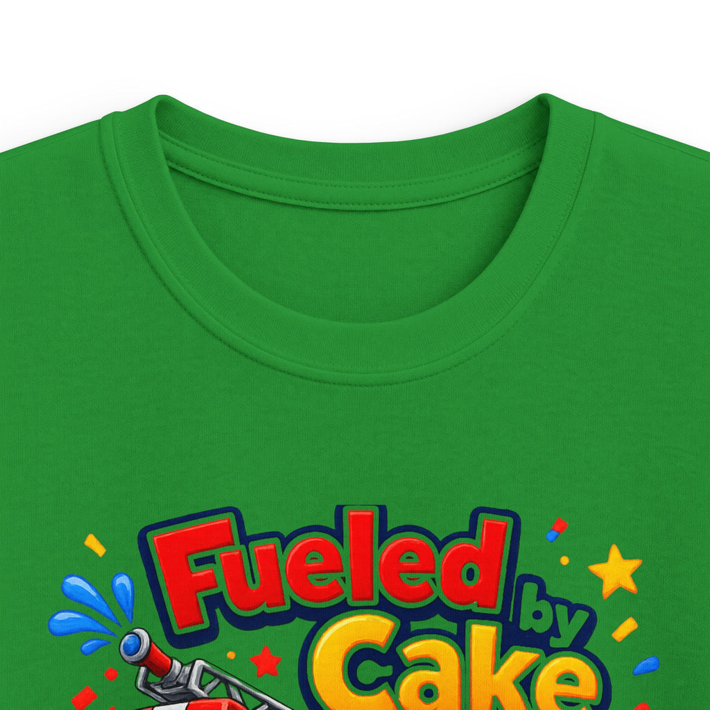 Kids Birthday T‑Shirt 'Fueled by Cake Turning 5' Fire Truck Tee