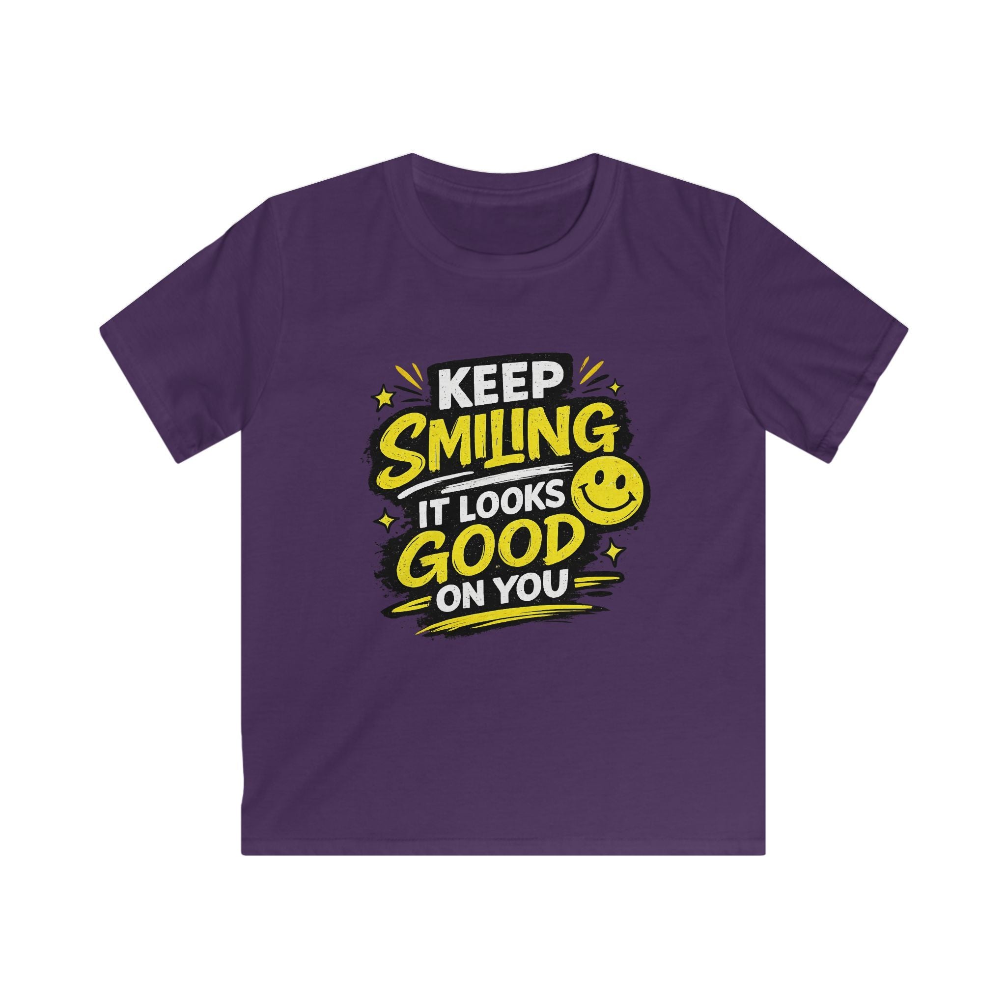 Boys And Girls T-Shirt "Keep Smiling It Looks Good On You" Positive Graphic Tee