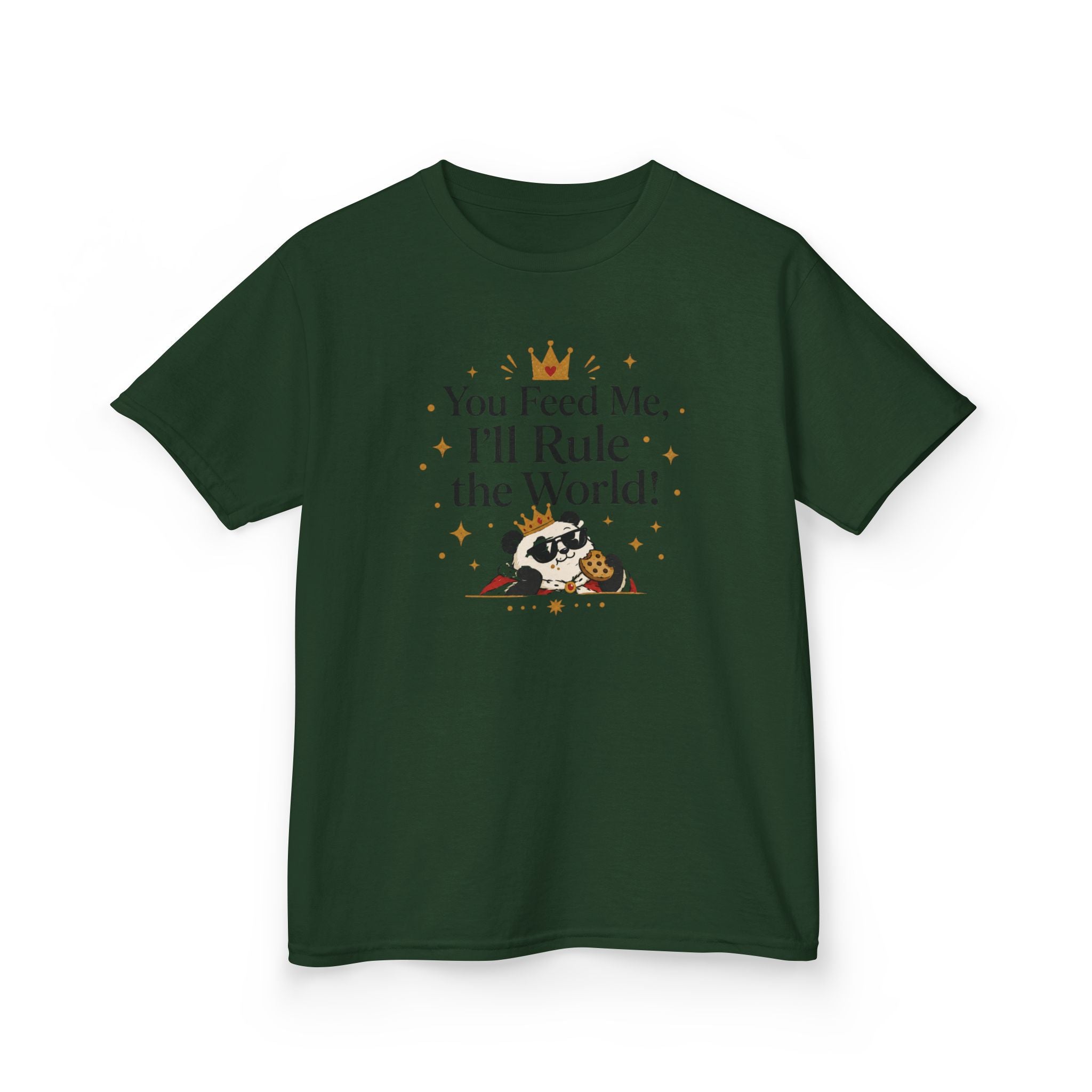 Kids Funny T-Shirt — "You Feed Me, I'll Rule the World!"