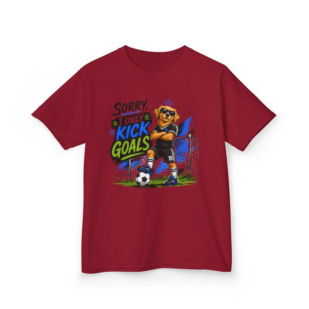 Sorry, I Only Kick Goals Soccer T-Shirt | Funny Soccer Player Graphic Tee | Youth Soccer Shirt | Soccer Lover Gift | Sports Quote Apparel