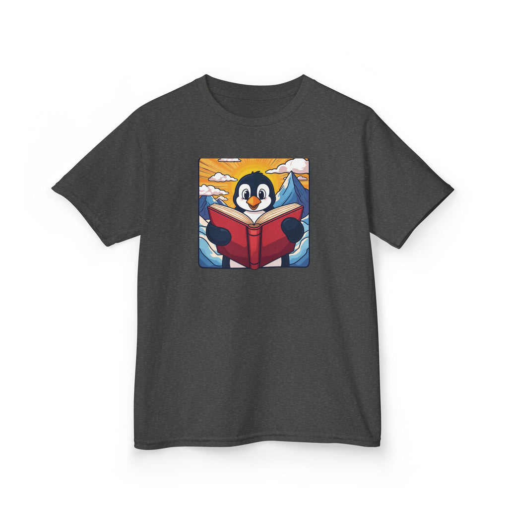 Kids Penguin Reading Tee Cute Book-Lover Shirt for Children