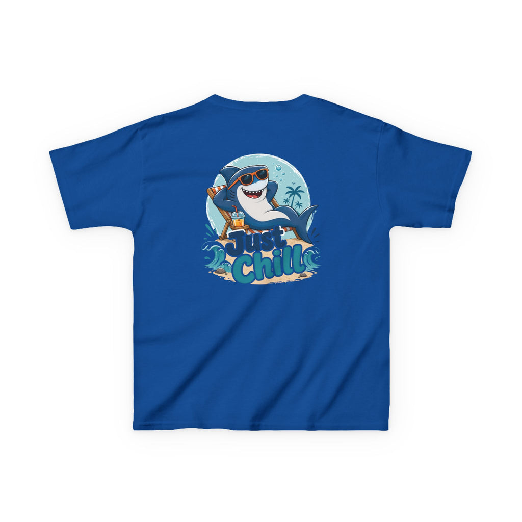 Kids Tee 'Just Chill' Surfing Shark Girls and Boys Graphic