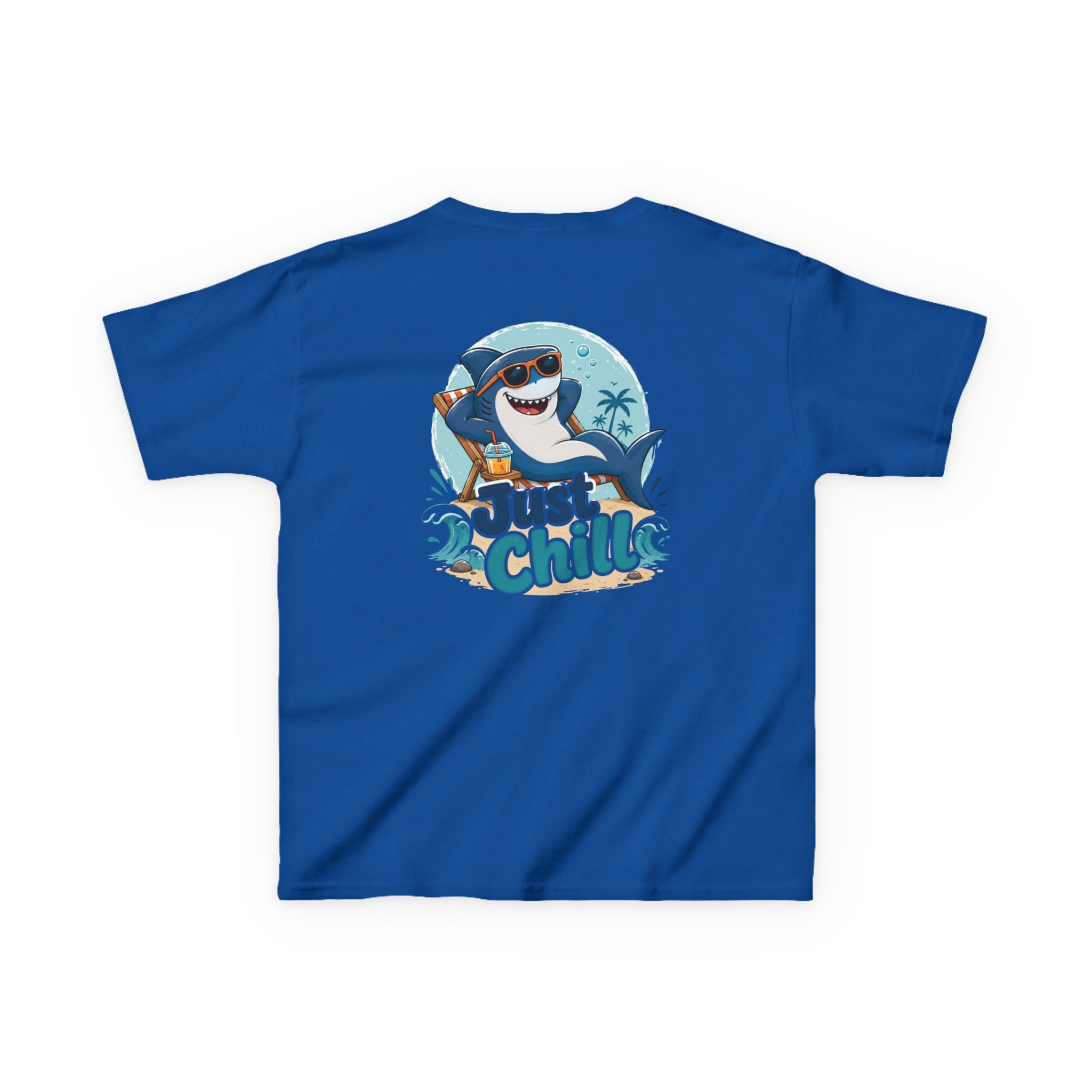 Kids Tee 'Just Chill' Surfing Shark Girls and Boys Graphic