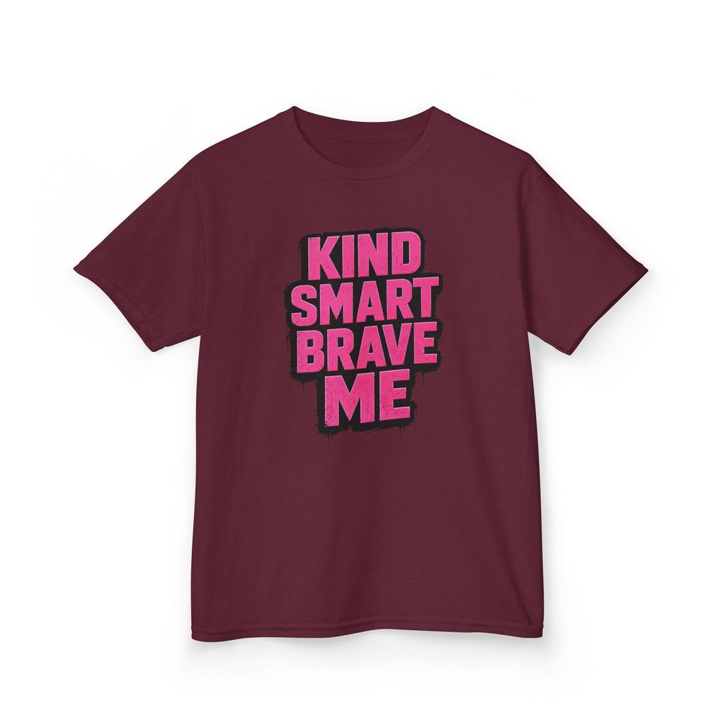 Girls Tee "Kind Smart Brave Me" Positive Affirmation Graphic