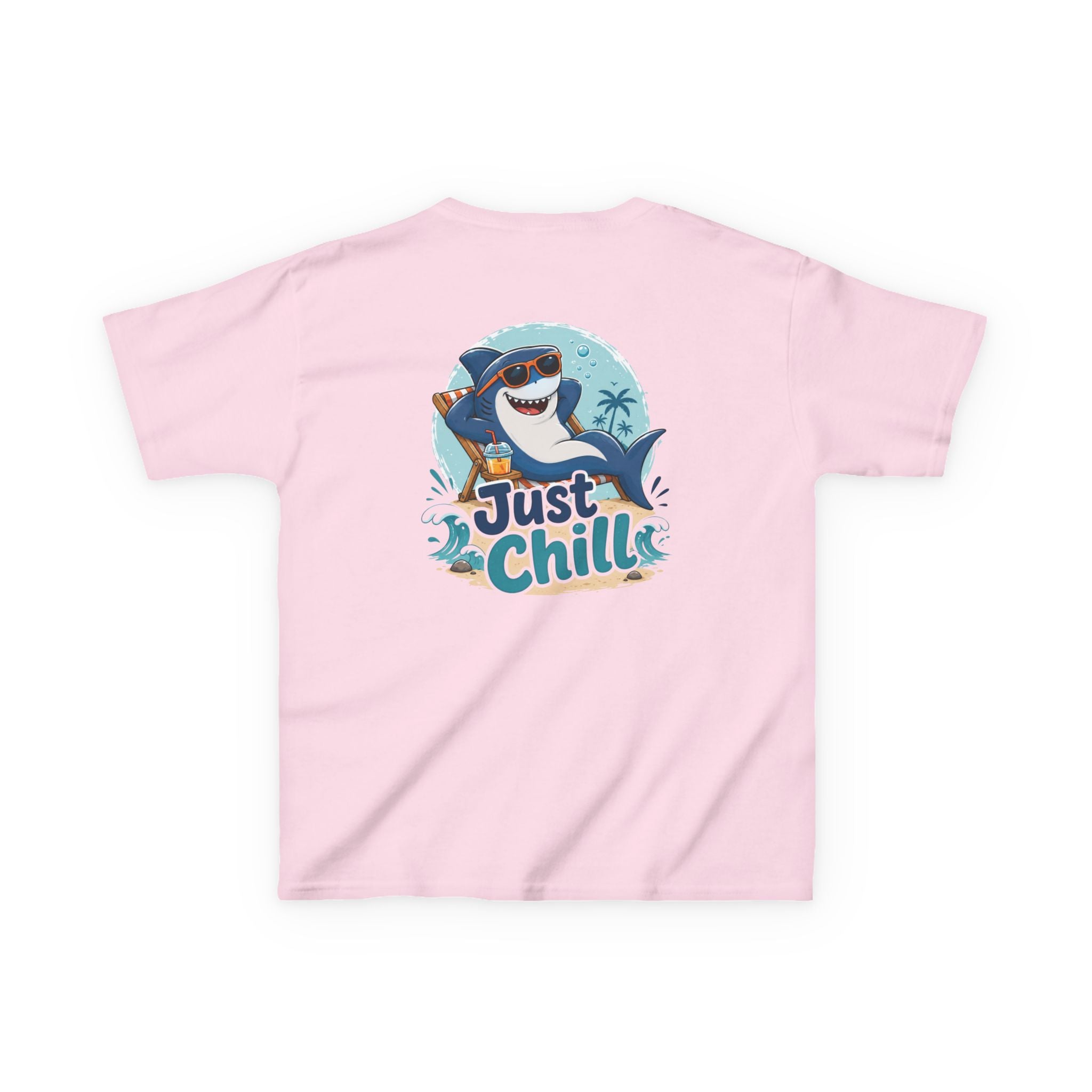 Kids Tee 'Just Chill' Surfing Shark Girls and Boys Graphic