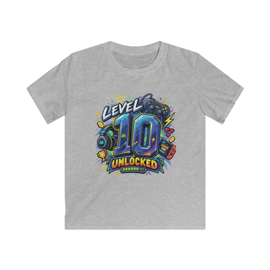 Kids Tee "Level 10 Unlocked" Birthday Gamer Shirt