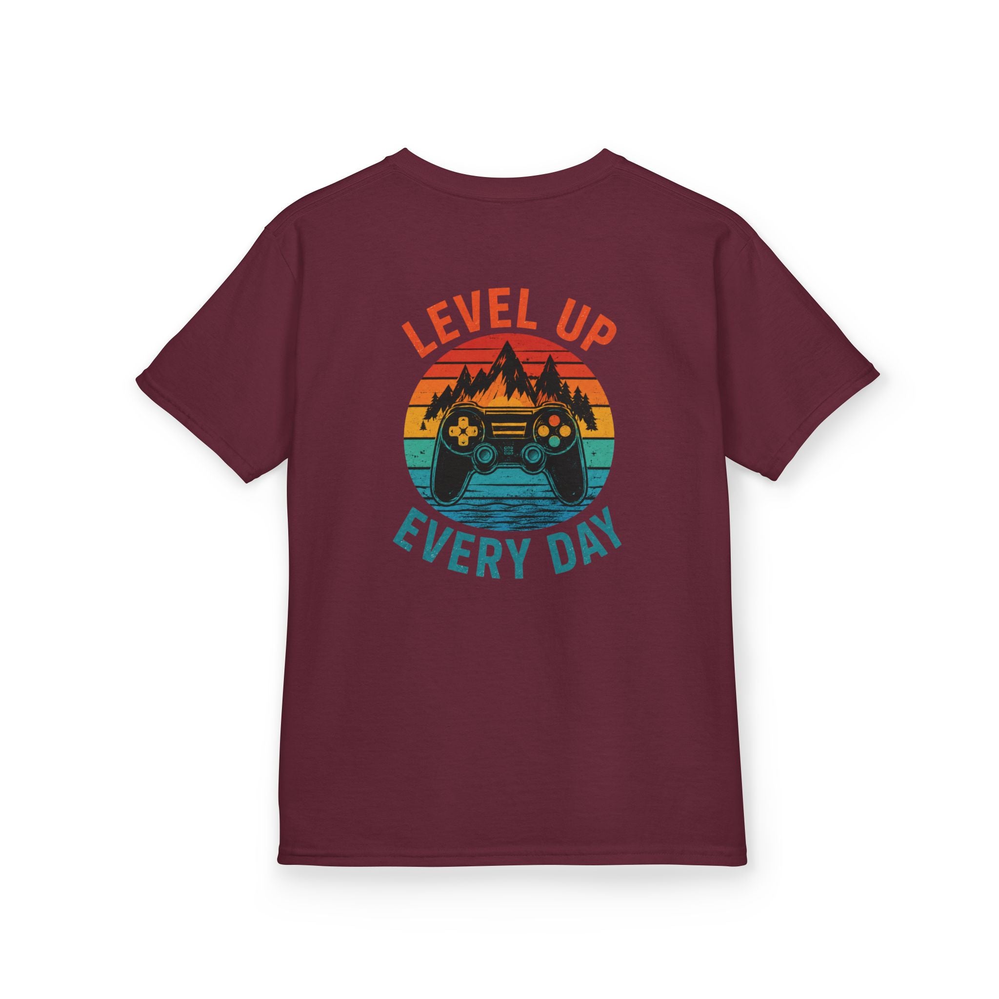 Kids Tee "Level Up Every Day" Retro Gamer Graphic