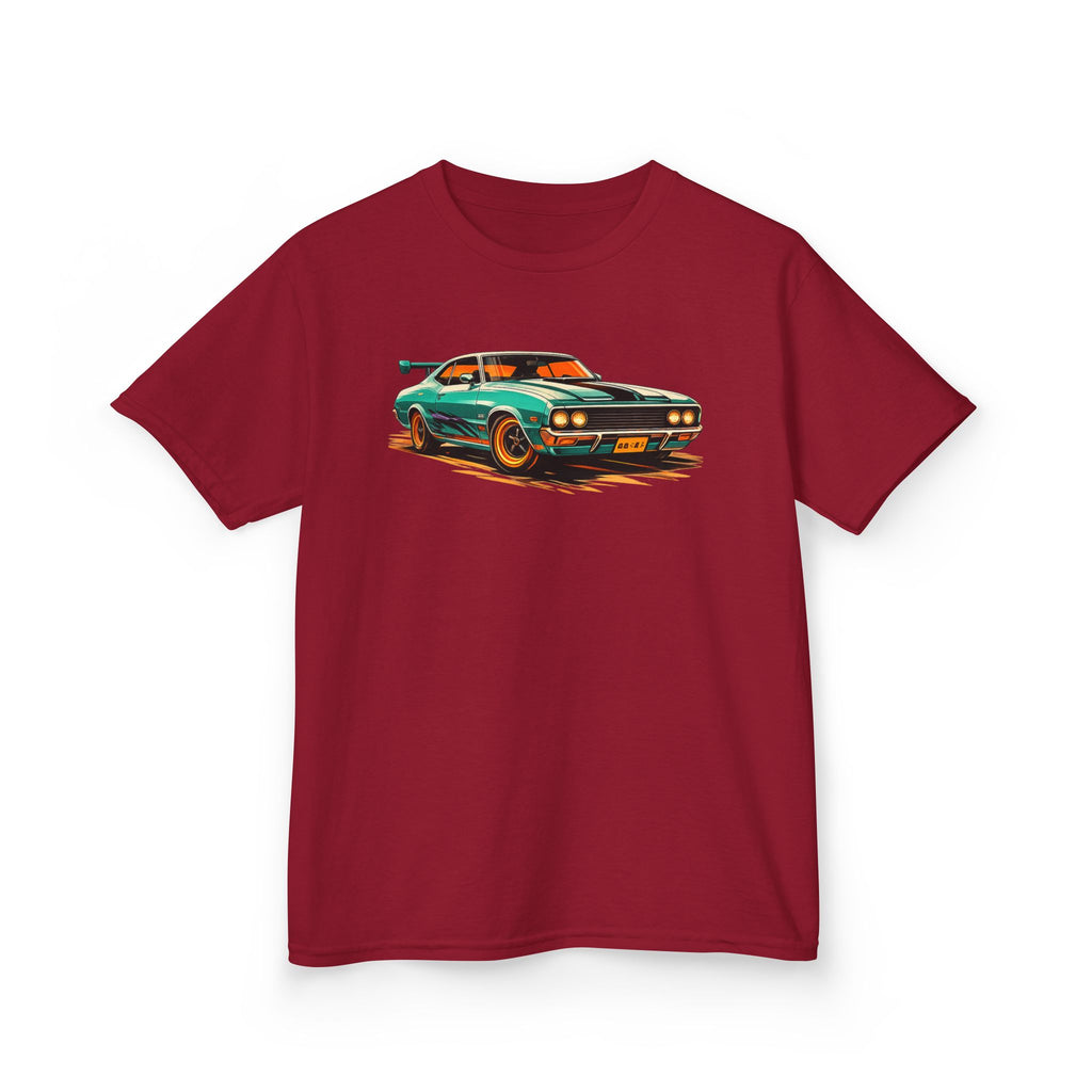 Boys Classic Muscle Car Tee "Retro Green Hotrod Graphic"