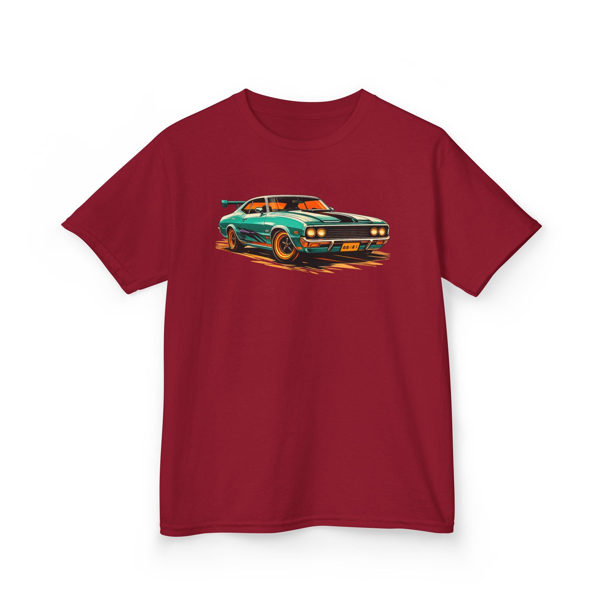Boys Classic Muscle Car Tee "Retro Green Hotrod Graphic"