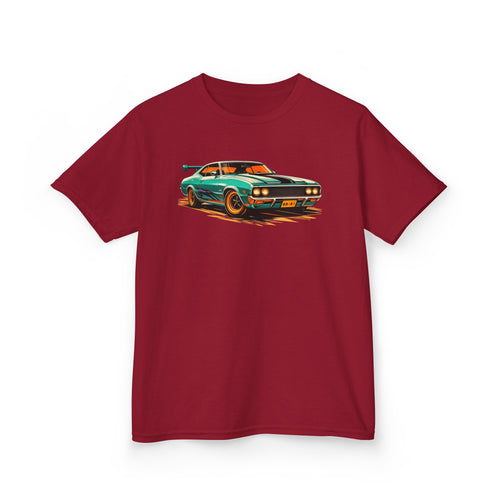 Boys Classic Muscle Car Tee "Retro Green Hotrod Graphic"