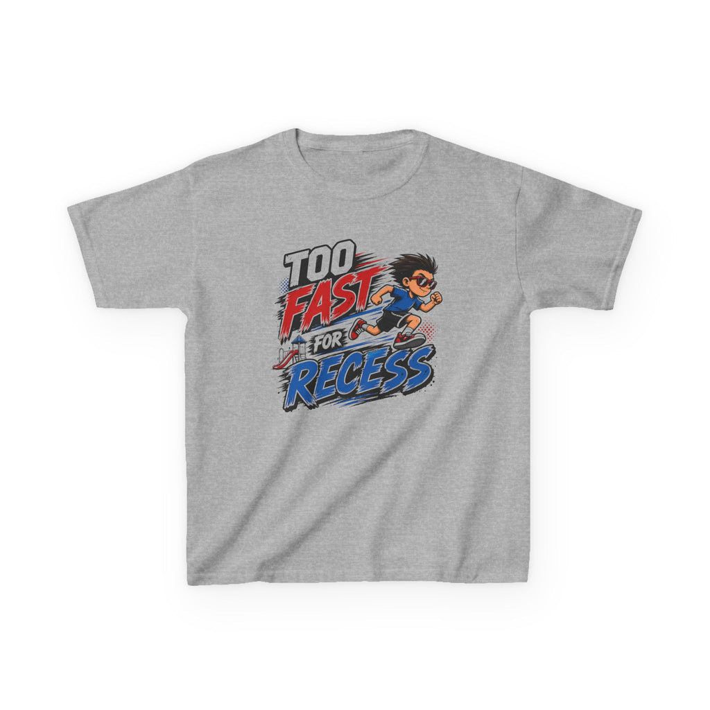 Too Fast for Recess Kids Running T-Shirt | Funny School Track & Field Graphic Tee | Youth Cross Country Athlete Shirt | Speed Runner Gift