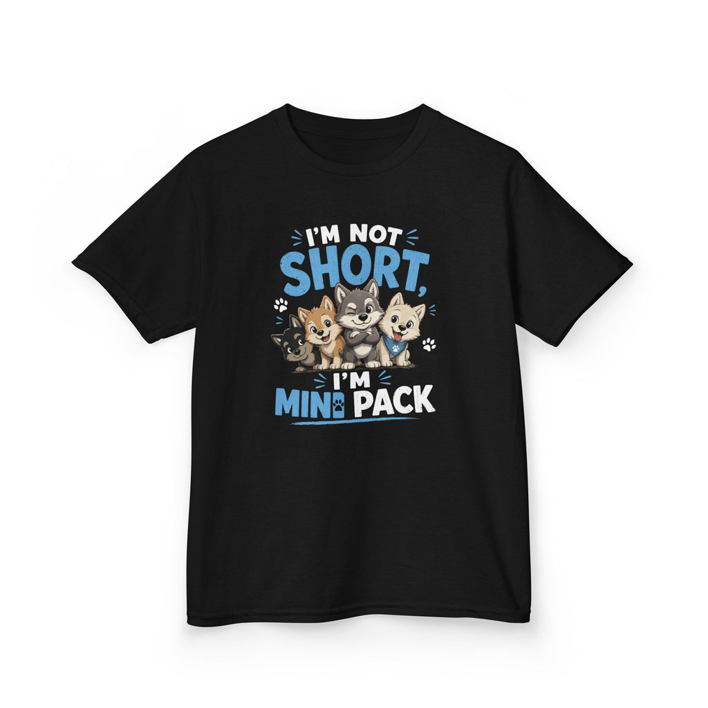 Kids Tee "I'm Not Short, I'm Mini Pack" Cute Husky Puppy Shirt
