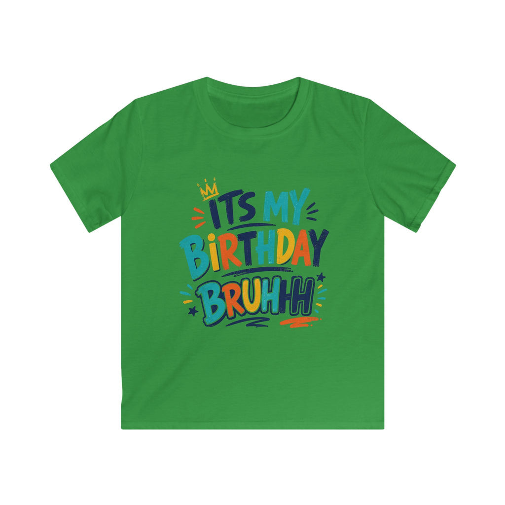 Kids Tee — "It's My Birthday Bruhhh" Colorful Birthday Shirt
