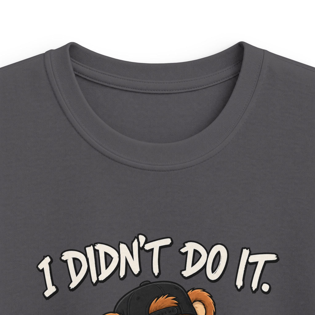 Kids Skateboard Tee "I Didn't Do It" Bear Funny Graphic Shirt