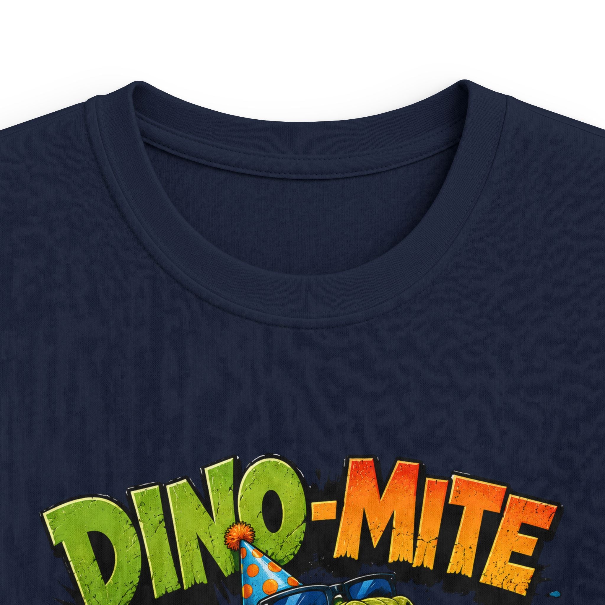 'Dino-Mite Birthday' Colorful Dinosaur Birthday Shirt for Boys & Girls